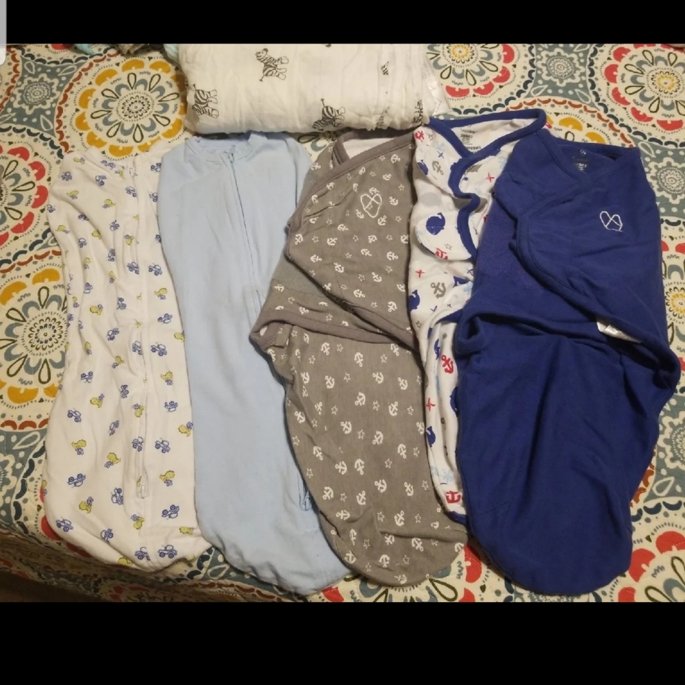 Baby boy swaddles